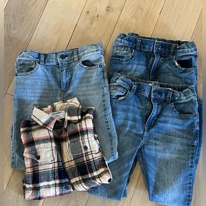 Lot of boys clothes size 8- jeans and flannel